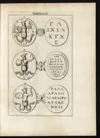 Picture 6 of 30 from Ioannis Macarii canonici ariensis Abraxas, seu, Apistopistus : quae est antiquaria de gemmis basilidianis disquisitio : accedit Abraxas proteus, seu multiformis gemmae basilidianae portentosa varietas (1657), leaf 68