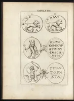 Picture 9 of 30 from Ioannis Macarii canonici ariensis Abraxas, seu, Apistopistus : quae est antiquaria de gemmis basilidianis disquisitio : accedit Abraxas proteus, seu multiformis gemmae basilidianae portentosa varietas (1657), leaf 73