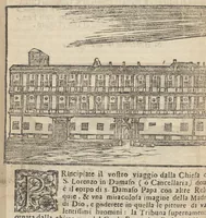 Picture 8 of 44 from Roma ricercata nel suo sito : con tutte le curiosità, che in essa si ritrouano, tanto antiche, come moderne, cioè chiese, monasterij, hospidali, collegij, seminarij, tempij, teatri, anfiteatri, naumachie, cerchi, fori, curie, palazzi, e statue, librarie, musei, pitture, sculture, & i nomi degl' artefici (1693), leaf 43