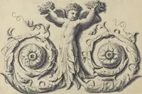 An illustration from Parallèle de l'architectvre antiqve et de la moderne : avec vn recveil des dix principavx avtevrs qui ont écrit des cinq ordres : sçavoir Palladio et Scamozzi, Serlio et Vignola, D. Barbaro et Cataneo, L.B. Alberti et Viola, Bvllant et De Lorme .. (1650)