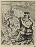 An illustration from Aquila inter lilia, sub qua Francorum Caesarum a Carolo Magno vsque ad Conradum Imperatorem Occidentis X. elogiis, hieroglyphicis, numismatibus, insignibus, symbolis, fasta exarantur : opus omnibus absolutum númeris, vt hodiernis veteres locupletati annales cuiuslibet herois, cuius facinora inclusum thema exornant, vitam, effigiem, hieroglyphicum, symbola exhibeant (1671)