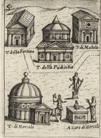 Picture 13 of 25 from Ritratto di Roma antica : formato nuouamente : con le auttorità, di Bartolomeo Marliani, del P. Alessandro Donati, di Famiano Nardini, e d'altri celebri antiquarij, accennati nell' epistola al lettore : nel quale, si descriuono gli archi, aquedotti, basiliche ... & altri edificij Romani : adornato di moltissime figure in rame, di varie medaglie, e di curiose notitie istoriche (1689), leaf 301