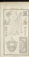 An illustration from Fragmens d'architecture, sculpture et peinture, dans le style antique : ouvrage dans lequel on trouvera toutes sortes de détails relatifs à la décoration intérieure et extérieure des édifices : composés ou recueillis, et gravés au trait (1804)