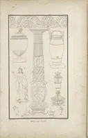 An illustration from Fragmens d'architecture, sculpture et peinture, dans le style antique : ouvrage dans lequel on trouvera toutes sortes de détails relatifs à la décoration intérieure et extérieure des édifices : composés ou recueillis, et gravés au trait (1804)
