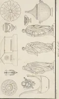 An illustration from Fragmens d'architecture, sculpture et peinture, dans le style antique : ouvrage dans lequel on trouvera toutes sortes de détails relatifs à la décoration intérieure et extérieure des édifices : composés ou recueillis, et gravés au trait (1804)