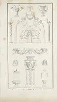 An illustration from Fragmens d'architecture, sculpture et peinture, dans le style antique : ouvrage dans lequel on trouvera toutes sortes de détails relatifs à la décoration intérieure et extérieure des édifices : composés ou recueillis, et gravés au trait (1804)