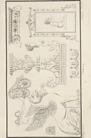 An illustration from Fragmens d'architecture, sculpture et peinture, dans le style antique : ouvrage dans lequel on trouvera toutes sortes de détails relatifs à la décoration intérieure et extérieure des édifices : composés ou recueillis, et gravés au trait (1804)