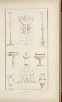 An illustration from Fragmens d'architecture, sculpture et peinture, dans le style antique : ouvrage dans lequel on trouvera toutes sortes de détails relatifs à la décoration intérieure et extérieure des édifices : composés ou recueillis, et gravés au trait (1804)