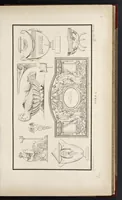 An illustration from Fragmens d'architecture, sculpture et peinture, dans le style antique : ouvrage dans lequel on trouvera toutes sortes de détails relatifs à la décoration intérieure et extérieure des édifices : composés ou recueillis, et gravés au trait (1804)