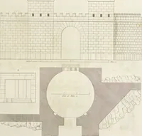 An illustration from L'architettura antica descritta e dimostrata coi monumenti ... : opera divisa in tre sezioni risguardanti la storia, la teorica, e le pratiche dell' architettura egiziana, greca e romana (1830)