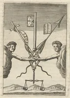 Picture 20 of 67 from Viridarium hieroglyphico-morale : in quo virtutes et vitia atqve mores huius aevi secundum tres ordines hierarchicos -- ecclesiasticum, politicum, oeconomicum ... explicantur : & non tantum dictis & exemplis historiarum veterum ac recentium, ex sacris scripturis, sanctis patribus, seu dd. Ecclesiae, poetis, philosophis, historicis cum christianorum tum gentilium, sed etiam artificiosissimis eiconibus hieroglyphicis illustrantur ... (1619), leaf 65