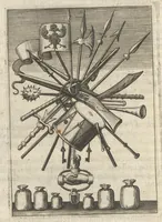 An illustration from Viridarium hieroglyphico-morale : in quo virtutes et vitia atqve mores huius aevi secundum tres ordines hierarchicos -- ecclesiasticum, politicum, oeconomicum ... explicantur : & non tantum dictis & exemplis historiarum veterum ac recentium, ex sacris scripturis, sanctis patribus, seu dd. Ecclesiae, poetis, philosophis, historicis cum christianorum tum gentilium, sed etiam artificiosissimis eiconibus hieroglyphicis illustrantur ... (1619)