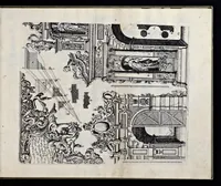 Picture 12 of 30 from Architectur, nach antiquitetischer Lehr vnd geometrischer Ausstheilung, allen kunstreichen Handtwerckeren, Werckmeisteren, Goldtschmieden, Bildthäweren, Schreyneren, Steinmetzeren, Mähleren [et]c. vnd fort allen denen so sich des Circkels vnd Richtscheydts gebrauchen zu Nutz vnd Gefallen ins Kupffer geschnitten vnd an Tag geben (1659), leaf 28