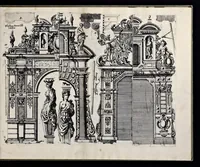 Picture 13 of 30 from Architectur, nach antiquitetischer Lehr vnd geometrischer Ausstheilung, allen kunstreichen Handtwerckeren, Werckmeisteren, Goldtschmieden, Bildthäweren, Schreyneren, Steinmetzeren, Mähleren [et]c. vnd fort allen denen so sich des Circkels vnd Richtscheydts gebrauchen zu Nutz vnd Gefallen ins Kupffer geschnitten vnd an Tag geben (1659), leaf 30