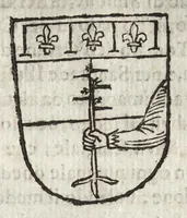 An illustration from Cronologia delle famiglie nobili di Bologna, con le loro insegne, e nel fine i cimieri : centuria prima, con vn breue discorso della medesima città (1670)