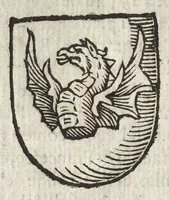 An illustration from Cronologia delle famiglie nobili di Bologna, con le loro insegne, e nel fine i cimieri : centuria prima, con vn breue discorso della medesima città (1670)