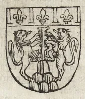 An illustration from Cronologia delle famiglie nobili di Bologna, con le loro insegne, e nel fine i cimieri : centuria prima, con vn breue discorso della medesima città (1670)