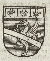 An illustration from Cronologia delle famiglie nobili di Bologna, con le loro insegne, e nel fine i cimieri : centuria prima, con vn breue discorso della medesima città (1670)