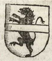 An illustration from Cronologia delle famiglie nobili di Bologna, con le loro insegne, e nel fine i cimieri : centuria prima, con vn breue discorso della medesima città (1670)
