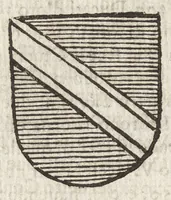 An illustration from Cronologia delle famiglie nobili di Bologna, con le loro insegne, e nel fine i cimieri : centuria prima, con vn breue discorso della medesima città (1670)