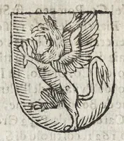 An illustration from Cronologia delle famiglie nobili di Bologna, con le loro insegne, e nel fine i cimieri : centuria prima, con vn breue discorso della medesima città (1670)
