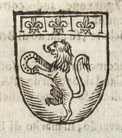 An illustration from Cronologia delle famiglie nobili di Bologna, con le loro insegne, e nel fine i cimieri : centuria prima, con vn breue discorso della medesima città (1670)