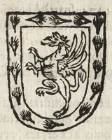 An illustration from Cronologia delle famiglie nobili di Bologna, con le loro insegne, e nel fine i cimieri : centuria prima, con vn breue discorso della medesima città (1670)