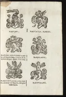 An illustration from Cronologia delle famiglie nobili di Bologna, con le loro insegne, e nel fine i cimieri : centuria prima, con vn breue discorso della medesima città (1670)