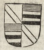 An illustration from Cronologia delle famiglie nobili di Bologna, con le loro insegne, e nel fine i cimieri : centuria prima, con vn breue discorso della medesima città (1670)