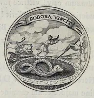 An illustration from Aurea virtutum catena matrimonialis : per illustribus ac generosissimis sponsis dn. Cornificio Trolle et virgini generosissimae Birgittae Ranzou caelitus oblata sed in theatrum nuptiale demum devote prolata à J.H. Vhlich 12. [Septem]bris a.o 1660 (1660)