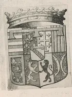 An illustration from Histoire genealogique de la royale maison de Sauoye : iustifiée par titres, fondations de monasteres, manuscripts, anciens monuments, histoires & autres preuues autentiques : enrichie de plusieurs portraits, seaux, monnoyes, sepultures & armoiries (1660)