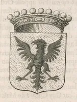 An illustration from Histoire genealogique de la royale maison de Sauoye : iustifiée par titres, fondations de monasteres, manuscripts, anciens monuments, histoires & autres preuues autentiques : enrichie de plusieurs portraits, seaux, monnoyes, sepultures & armoiries (1660)