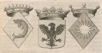 An illustration from Histoire genealogique de la royale maison de Sauoye : iustifiée par titres, fondations de monasteres, manuscripts, anciens monuments, histoires & autres preuues autentiques : enrichie de plusieurs portraits, seaux, monnoyes, sepultures & armoiries (1660)