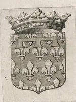 An illustration from Histoire genealogique de la royale maison de Sauoye : iustifiée par titres, fondations de monasteres, manuscripts, anciens monuments, histoires & autres preuues autentiques : enrichie de plusieurs portraits, seaux, monnoyes, sepultures & armoiries (1660)