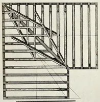 Picture 9 of 34 from Architectura civilis, oder, Beschreibung und Vorreissung vieler vornehmer Dachwerck, als hoher Helmen, Creutzdächer, Wiederkehrungen, welscher Hauben, auch Kelter, Fallbrücken : item allerley Pressen, Schnecken oder Windelstiegen und andern dergleichen mechanischen Fabrichen : alles mit höchsten Fleiss zusammen getragen, und der lieben Jugend, sonderlich aber allen Kunstliebhabern der Architectur zu Nutz und Dienst an Tag gegeben (1675), leaf 108