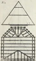 An illustration from Architectura civilis, oder, Beschreibung und Vorreissung vieler vornehmer Dachwerck, als hoher Helmen, Creutzdächer, Wiederkehrungen, welscher Hauben, auch Kelter, Fallbrücken : item allerley Pressen, Schnecken oder Windelstiegen und andern dergleichen mechanischen Fabrichen : alles mit höchsten Fleiss zusammen getragen, und der lieben Jugend, sonderlich aber allen Kunstliebhabern der Architectur zu Nutz und Dienst an Tag gegeben (1675)