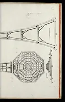 Picture 13 of 34 from Architectura civilis, oder, Beschreibung und Vorreissung vieler vornehmer Dachwerck, als hoher Helmen, Creutzdächer, Wiederkehrungen, welscher Hauben, auch Kelter, Fallbrücken : item allerley Pressen, Schnecken oder Windelstiegen und andern dergleichen mechanischen Fabrichen : alles mit höchsten Fleiss zusammen getragen, und der lieben Jugend, sonderlich aber allen Kunstliebhabern der Architectur zu Nutz und Dienst an Tag gegeben (1675), leaf 120