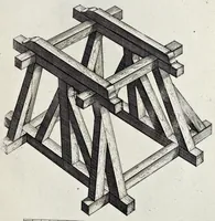 Picture 19 of 34 from Architectura civilis, oder, Beschreibung und Vorreissung vieler vornehmer Dachwerck, als hoher Helmen, Creutzdächer, Wiederkehrungen, welscher Hauben, auch Kelter, Fallbrücken : item allerley Pressen, Schnecken oder Windelstiegen und andern dergleichen mechanischen Fabrichen : alles mit höchsten Fleiss zusammen getragen, und der lieben Jugend, sonderlich aber allen Kunstliebhabern der Architectur zu Nutz und Dienst an Tag gegeben (1675), leaf 132
