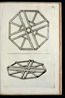 An illustration from Architectura civilis, oder, Beschreibung und Vorreissung vieler vornehmer Dachwerck, als hoher Helmen, Creutzdächer, Wiederkehrungen, welscher Hauben, auch Kelter, Fallbrücken : item allerley Pressen, Schnecken oder Windelstiegen und andern dergleichen mechanischen Fabrichen : alles mit höchsten Fleiss zusammen getragen, und der lieben Jugend, sonderlich aber allen Kunstliebhabern der Architectur zu Nutz und Dienst an Tag gegeben (1675)