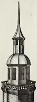 Picture 32 of 34 from Architectura civilis, oder, Beschreibung und Vorreissung vieler vornehmer Dachwerck, als hoher Helmen, Creutzdächer, Wiederkehrungen, welscher Hauben, auch Kelter, Fallbrücken : item allerley Pressen, Schnecken oder Windelstiegen und andern dergleichen mechanischen Fabrichen : alles mit höchsten Fleiss zusammen getragen, und der lieben Jugend, sonderlich aber allen Kunstliebhabern der Architectur zu Nutz und Dienst an Tag gegeben (1675), leaf 158