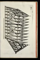 An illustration from Architectura civilis, oder, Beschreibung und Vorreissung vieler vornehmer Dachwerck, als hoher Helmen, Creutzdächer, Wiederkehrungen, welscher Hauben, auch Kelter, Fallbrücken : item allerley Pressen, Schnecken oder Windelstiegen und andern dergleichen mechanischen Fabrichen : alles mit höchsten Fleiss zusammen getragen, und der lieben Jugend, sonderlich aber allen Kunstliebhabern der Architectur zu Nutz und Dienst an Tag gegeben (1675)