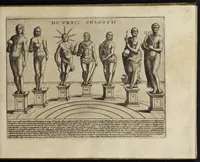 Picture 6 of 12 from Antiqvae vrbis splendor : hoc est præcipva eivsdem templa, amphitheatra, theatra, circi, navmachiæ, arcvs trivmphales, mavsolea aliaqve svmptvosiora ædificia, Pompæ item trivmphalis et colossæarvm imaginvm descriptio (1612), leaf 104