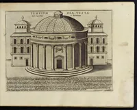 An illustration from Antiqvae vrbis splendor : hoc est præcipva eivsdem templa, amphitheatra, theatra, circi, navmachiæ, arcvs trivmphales, mavsolea aliaqve svmptvosiora ædificia, Pompæ item trivmphalis et colossæarvm imaginvm descriptio (1612)