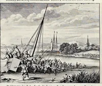 Picture 4 of 34 from Beschryvinge van Amsterdam : zynde een naukeurige verhandelinge van desselfs eerste oorspruk uyt den huyse der heeren van Amstel, en Amstellant : haar vergrootingen, rykdom, en wyze van regeeringe, tot den jare 1691 : voor dezen uit verscheide oude historie-schryvers be eengesteld, en uytgegeven : en nu uit een meenigte van oude schriften, authentyke stukken, en met kopere afbeeldingen verciert, nooit voor desen gedruckt geweest, beschreven, en vermeerdert (1693), leaf 144