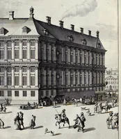 Picture 18 of 34 from Beschryvinge van Amsterdam : zynde een naukeurige verhandelinge van desselfs eerste oorspruk uyt den huyse der heeren van Amstel, en Amstellant : haar vergrootingen, rykdom, en wyze van regeeringe, tot den jare 1691 : voor dezen uit verscheide oude historie-schryvers be eengesteld, en uytgegeven : en nu uit een meenigte van oude schriften, authentyke stukken, en met kopere afbeeldingen verciert, nooit voor desen gedruckt geweest, beschreven, en vermeerdert (1693), leaf 342