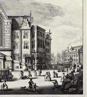 Picture 24 of 34 from Beschryvinge van Amsterdam : zynde een naukeurige verhandelinge van desselfs eerste oorspruk uyt den huyse der heeren van Amstel, en Amstellant : haar vergrootingen, rykdom, en wyze van regeeringe, tot den jare 1691 : voor dezen uit verscheide oude historie-schryvers be eengesteld, en uytgegeven : en nu uit een meenigte van oude schriften, authentyke stukken, en met kopere afbeeldingen verciert, nooit voor desen gedruckt geweest, beschreven, en vermeerdert (1693), leaf 570