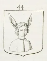 Picture 36 of 46 from La science heroique : traitant de la noblesse et de l'origine des armes, de leurs blasons & symboles : des timbres, bourlets, couronnes, cimiers, lambrequins, supports, tenans, & autres ornamens de l'ecu : de la devise & du cry de guerre, de l'ecu pendant, des pas & emprises des anciens chevaliers, & des formes differentes de leurs tombeaux : et enfin des marques exterieures de l'ecu de nos rois, des reines, enfans de France, & des officiers de la couronne, & de la maison du roy (1669), leaf 437