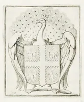 Picture 42 of 46 from La science heroique : traitant de la noblesse et de l'origine des armes, de leurs blasons & symboles : des timbres, bourlets, couronnes, cimiers, lambrequins, supports, tenans, & autres ornamens de l'ecu : de la devise & du cry de guerre, de l'ecu pendant, des pas & emprises des anciens chevaliers, & des formes differentes de leurs tombeaux : et enfin des marques exterieures de l'ecu de nos rois, des reines, enfans de France, & des officiers de la couronne, & de la maison du roy (1669), leaf 491
