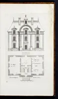 Picture 23 of 26 from The art of fair building: represented in the figures of several uprights of houses, with their ground-plots, fitting for persons of several qualities. Wherein is divided each room and office according to their most convenient occasion, with their heights, depths, lengths, and breadths according to proportion. With rules and directions for the placing of the doors, vvindows, chimnies, beds, stairs, and other conveniencies; with their just measures for the best advantage both of commodiousness, health, strength, and ornament. Also a description of the names and proportions of the members belonging to the framing of the timber-work, with directions and examples for the placing of them (1670), leaf 122