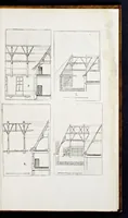 Picture 26 of 26 from The art of fair building: represented in the figures of several uprights of houses, with their ground-plots, fitting for persons of several qualities. Wherein is divided each room and office according to their most convenient occasion, with their heights, depths, lengths, and breadths according to proportion. With rules and directions for the placing of the doors, vvindows, chimnies, beds, stairs, and other conveniencies; with their just measures for the best advantage both of commodiousness, health, strength, and ornament. Also a description of the names and proportions of the members belonging to the framing of the timber-work, with directions and examples for the placing of them (1670), leaf 134